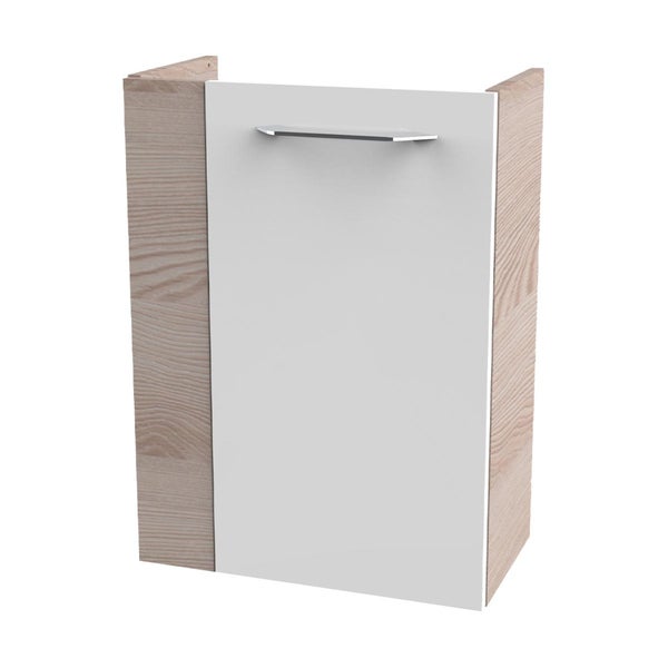 Waschbeckenunterschrank mit Holzstruktur und Griff