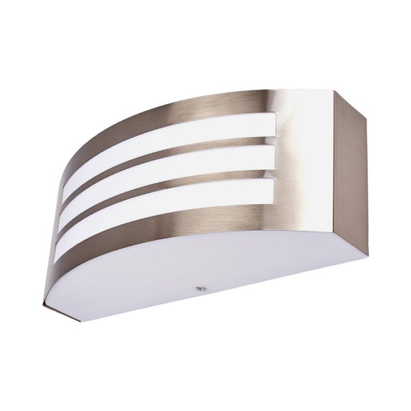 Lindby Wandlampe aussen IP 44, Edelstahl Wandleuchte silber Up- and Downlight Außenbeleuchtung Wand Hof Garten Terrasse Balkon Aussenleuchte
