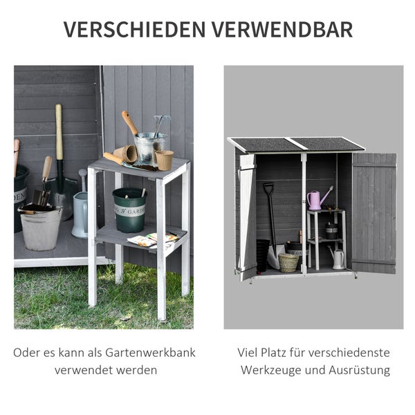 Gartenschrank und Gartentisch aus Holz für verschiedene Zwecke
