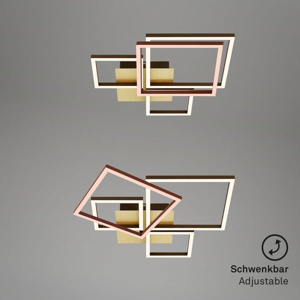 Briloner Leuchten FRAME - Wand-& Deckenleuchte - 3128017 - Stufenweise dimmbar - 3000K warmweiß - Memoryfunktion - Schwenkbar - 75 x 47 x 7,3 cm