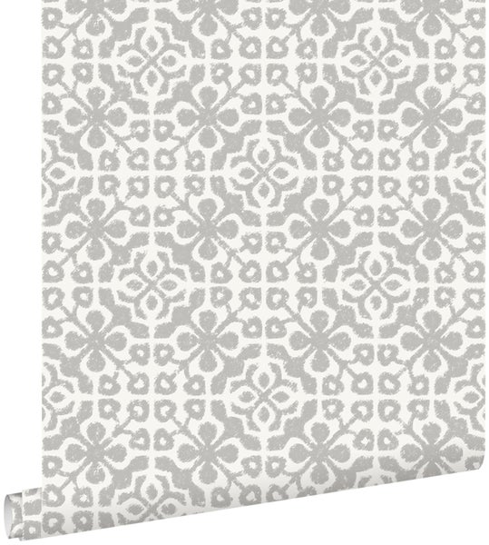 ESTAhome Tapete abgenutzte Fliesen Taupe - 53 cm x 10.05 m - 128045