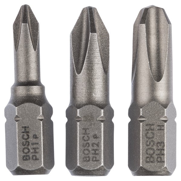 Bosch Schrauberbit-Set Extra-Hart (PH), 3tlg. PH1, PH2, PH3, 25 mm - 2607001752