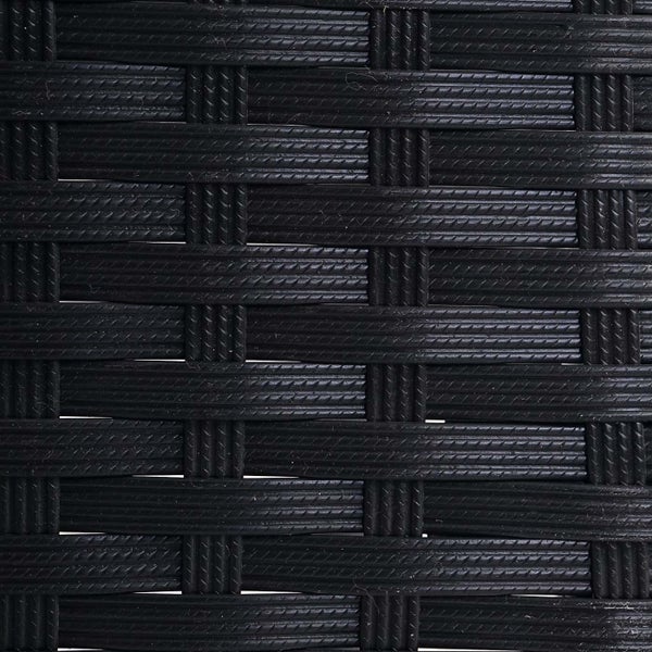 Nahaufnahme eines schwarzen Polyrattan-Geflechts.