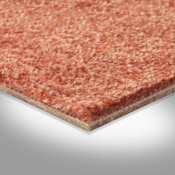 Auslegware Teppichboden Meterware in Orange Rot sehr robust mit Velours Oberfläche 400 cm Breite (Meterware)