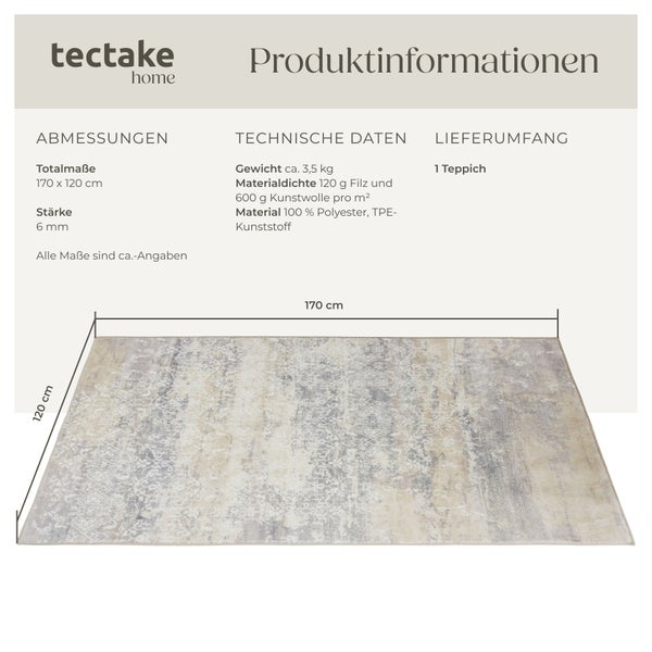 Vintage Designer Teppich tectake rutschfeste Unterfläche verschiedene Größen 120 x 170 cm