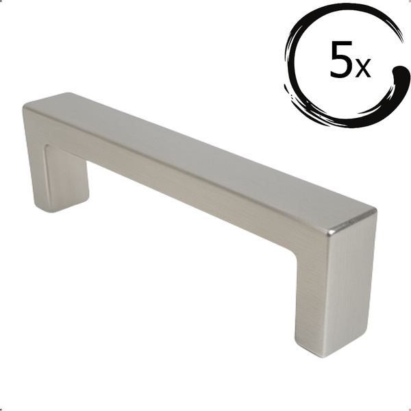 Fünf Möbelgriffe aus Metall