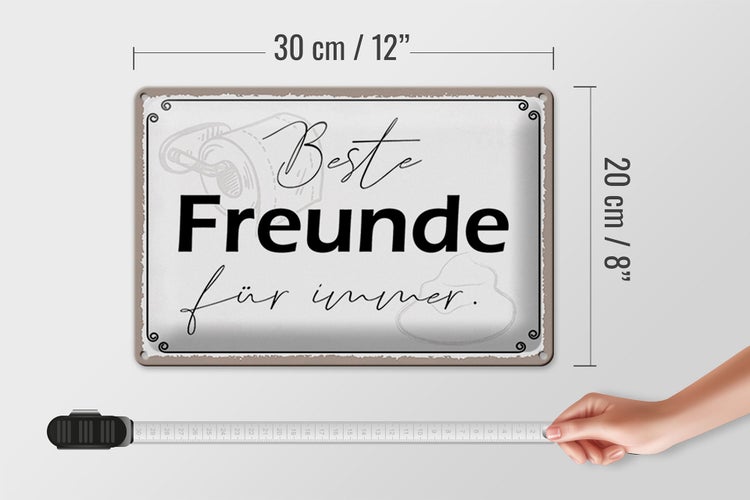 Blechschild Spruch 30x20cm beste Freunde für immer