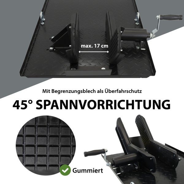 Motorradwippe mit Gummierung und maximal 17 Zentimeter Maulweite