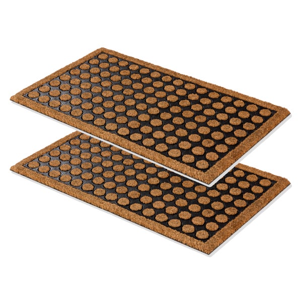 Zwei Fußmatten aus Kokosfaser mit Noppenmuster