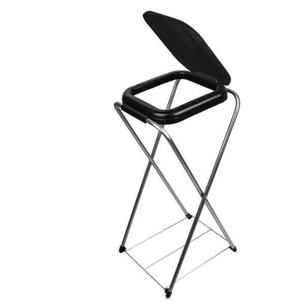 BigDean Müllsackständer EasyFix SCHWARZ 120L - Müllbeutelhalter mit Gitterboden - Müllsackhalter Metall Mülltütenhalter Gelber Sack Ständer