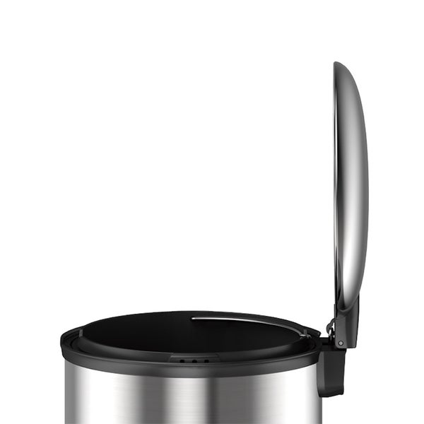 PROREGAL Ellipsenförmiger Treteimer Aus Gebürstetem Edelstahl 30 Liter HxBxT 65,3 x 32,5 x 35,6 cm Silber