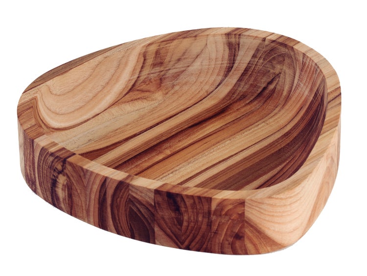 Holzschale in dreieckiger Form