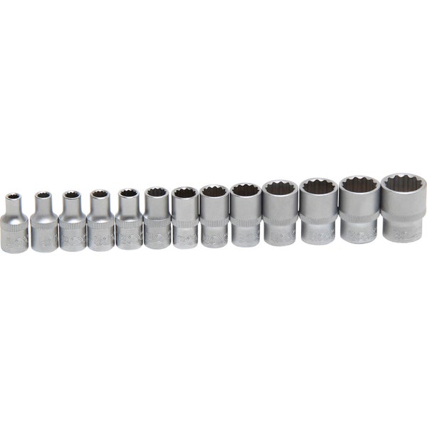 BGS Steckschlüssel-Einsatz-Satz Zwölfkant Antrieb Innenvierkant 6,3 mm (1/4) SW 4 - 14 mm 13tlg. - 2269
