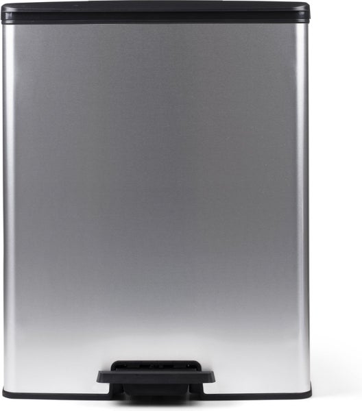 Curver Deco Bin Duo Mülleimer -  26L+ 26L - mit Pedal, metallic