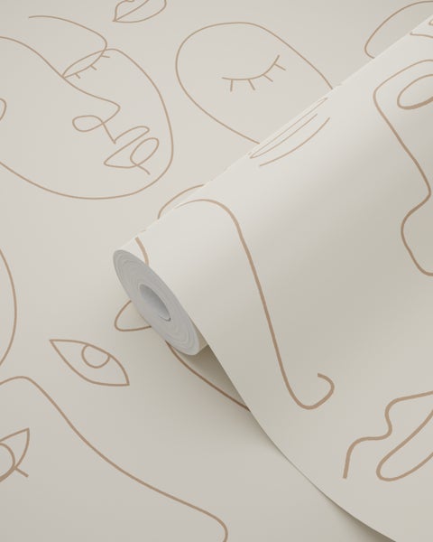 Rolle Tapete mit abstrakten Gesichtsmustern