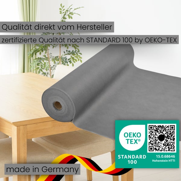 Sensalux Tischdeckenrolle 40m lang aus stoffähnlichem Vlies, 1 m x 40 m Grau