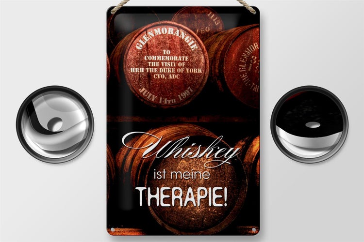 Blechschild Spruch 20x30cm Whiskey ist meine Therapie