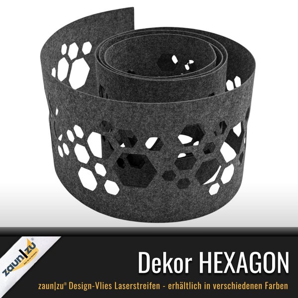 Zaunstreifen aus Vlies mit Hexagon Muster