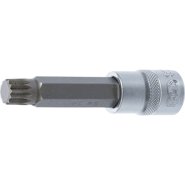 BGS Bit-Einsatz Länge 100 mm Antrieb Innenvierkant 12,5 mm (1/2) Innenvielzahn (für XZN) M14 - 4364