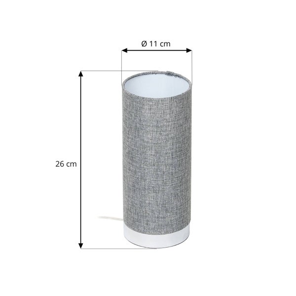 Lindby Tischlampe Ronja ( Touchdimmer) dimmbar (Modern) in Alu aus Textil (1 flammig, E14) - Tischleuchte Schreibtischlampe Nachttischlampe Touch Lampe Schlafzimmerleuchte