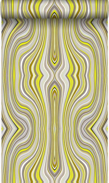 Origin Wallcoverings Tapete grafische Linien Ockergelb - 53 cm x 10.05 m - 347225