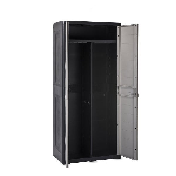 Kunststoff-Garderobenschrank mit offenen Türen zur Aufbewahrung von Kleidung