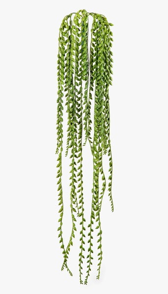 Künstliche Ranunkel am Stiel mit Blättern, lila und gelbe Blüte.