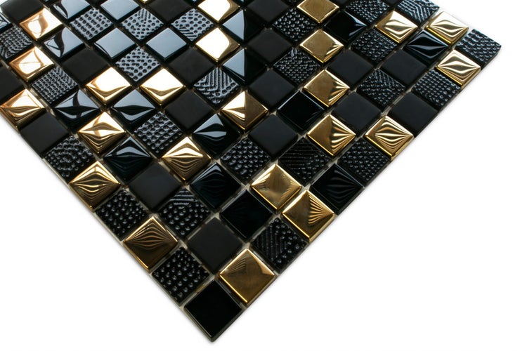 Glasmosaik auf Netz für Bad und Küche 30cm x 30cm  - El Dorado