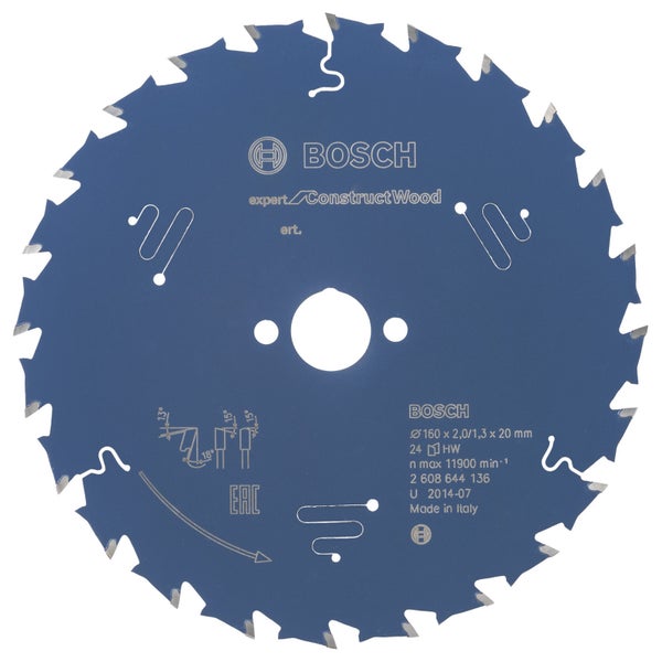 Bosch Kreissägeblatt Expert for Construct Wood für Handkreissägen 160 x 20 x 2 mm 24 - 2608644136