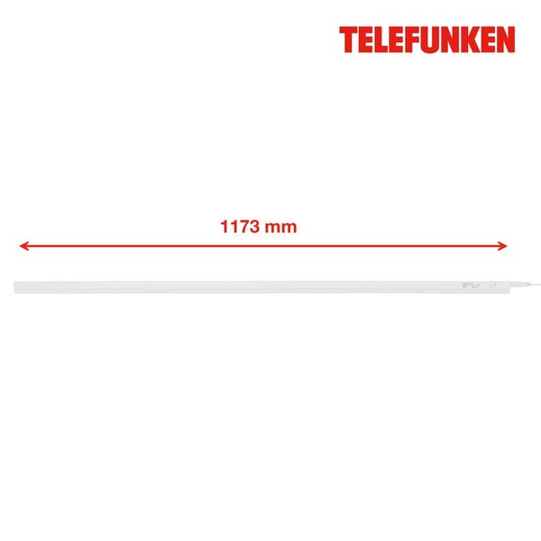 Telefunken Logo. Leuchtmittel mit der Länge 1173 Millimeter.