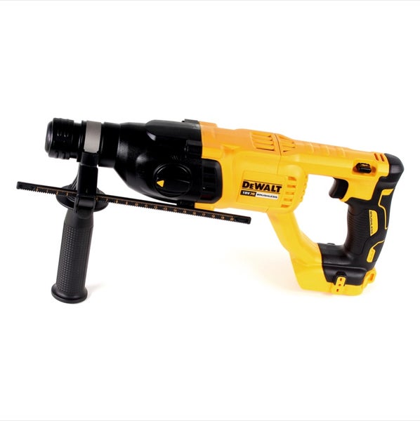 DeWalt Akku-Bohrhammer 18 Volt mit bürstenlosem Motor, verstellbarem Zusatzhandgriff und Tiefenanschlag.