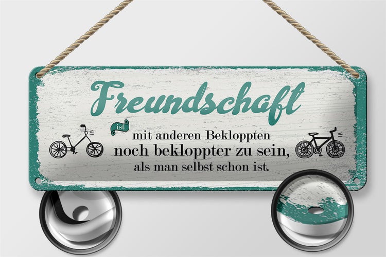 Blechschild Spruch Freundschaft noch bekloppter sein 27x10cm