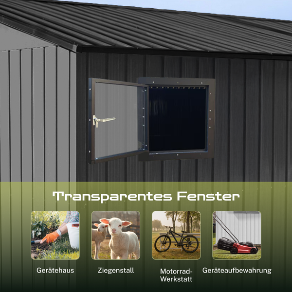 Wetterfestes Gartenhaus mit hoher Schneelast, Windbeständigkeit und Regenwasserablauf