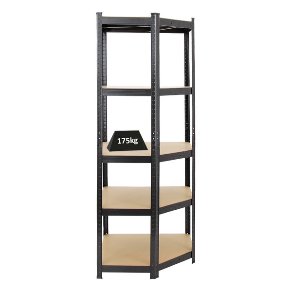 PROREGAL Eckregal Ragnar HxBxT 180 x 70 x 40 cm Fachlast 175 kg Schwarz