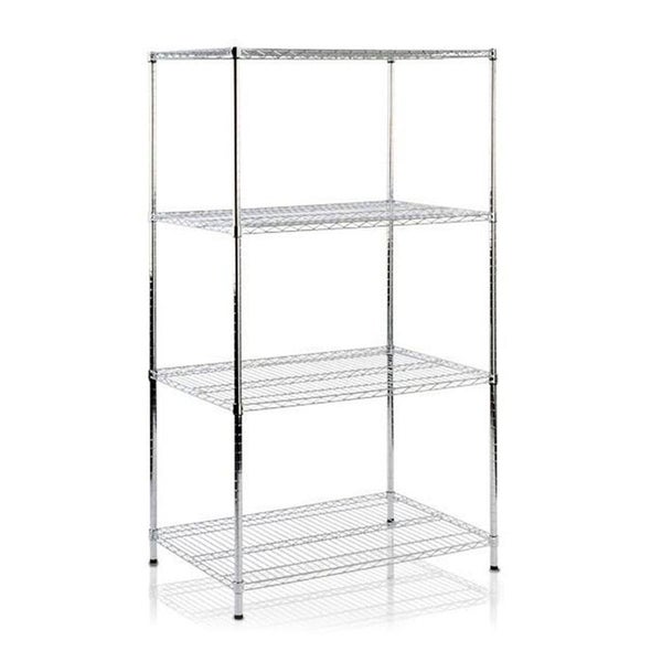 KARAT Gitterregal Himalaya 600 kg Belastbarkeit 4 Böden Verchromt 90 x 45 x 160 cm