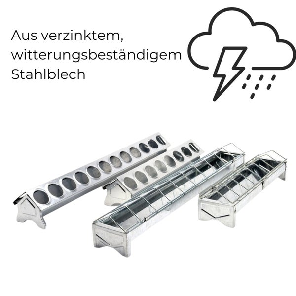 Futtertrog Metall Küken verzinkt 50 cm Gitter