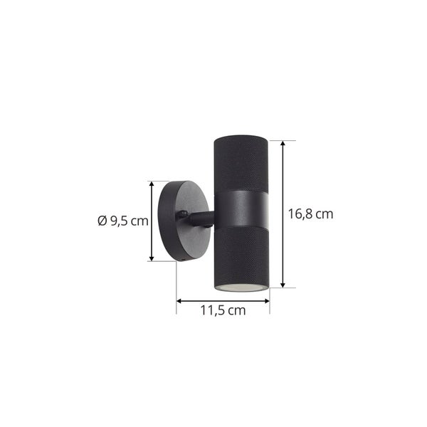 Lindby Wandleuchte außen Jovane (spritzwassergeschützt (Modern) in Schwarz aus Aluminium (2 flammig, GU10) - Außenwandleuchten Wandlampe Led Außenlampe Outdoor für Außenwand/Hauswand