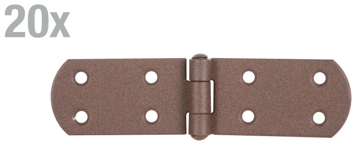 Set von 20 Ladenbändern mit abgerundeten Enden aus Metall für Fensterläden