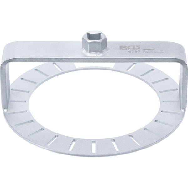 Runder Montageflansch mit Aussparungen und mittiger Halterung