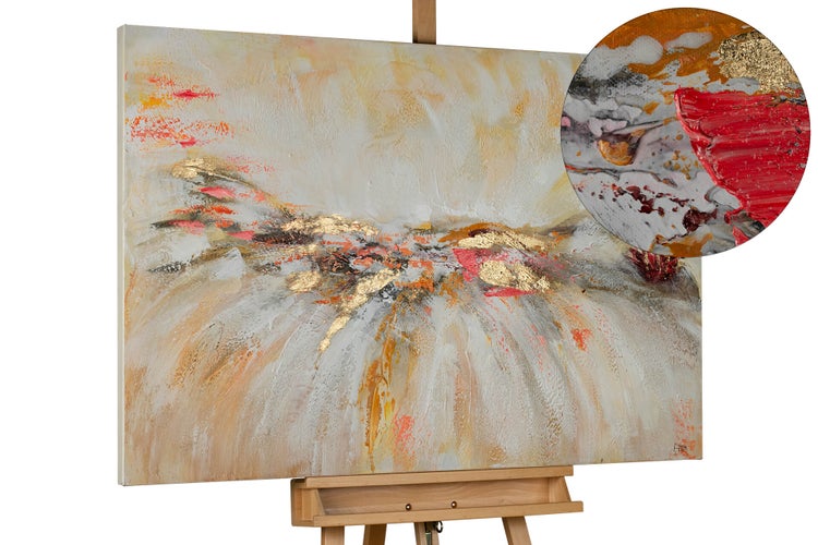 Handgemaltes Gemälde Acrylfarbe 120x80cm Beige