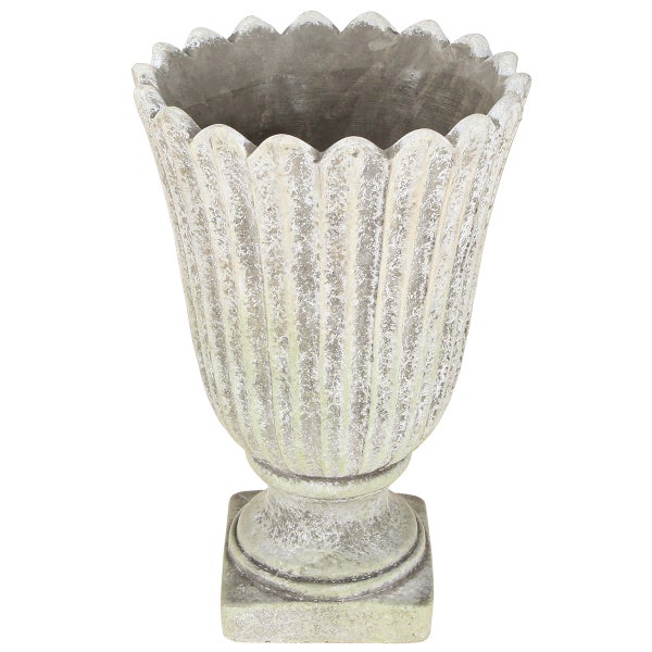 Blumentopf aus Steingut mit dekorativem Rand