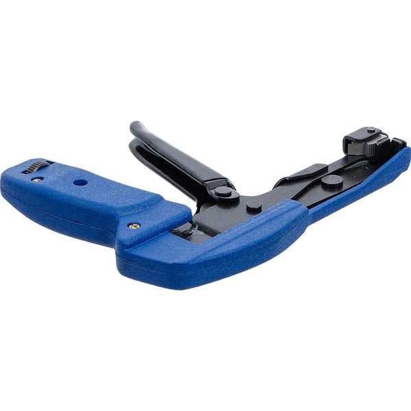 Crimpzange mit blauen Griffen