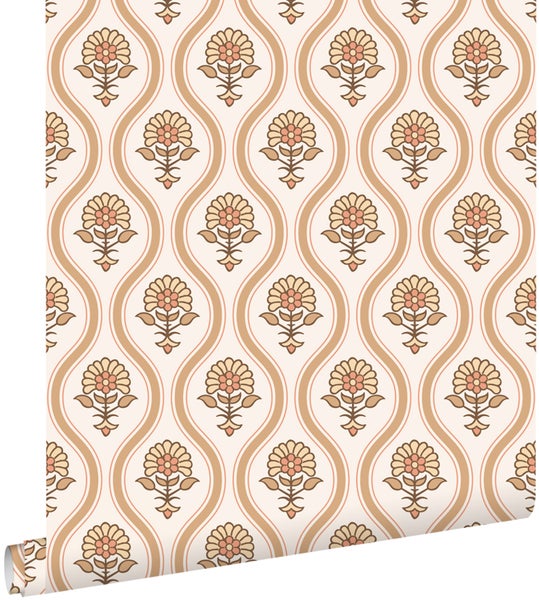 Tapetenrolle mit floralem Muster und gewelltem Design