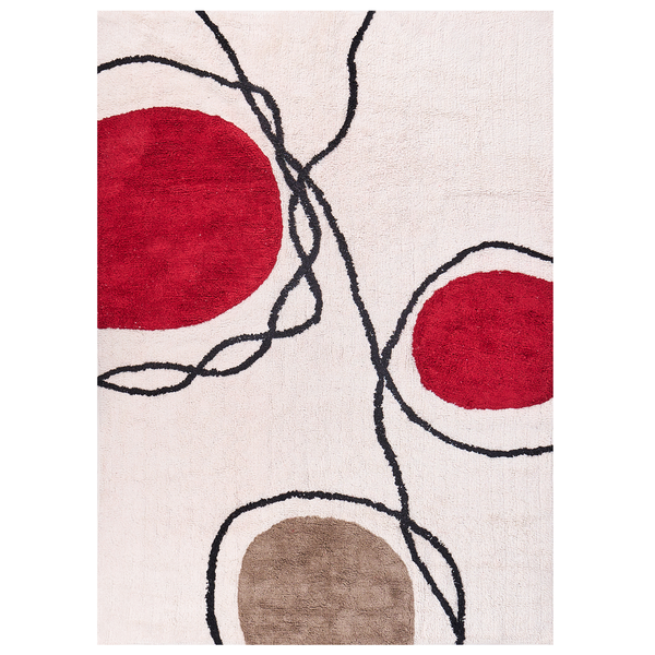 Teppich BOLAT Beige 140 x 200 cm Baumwolle