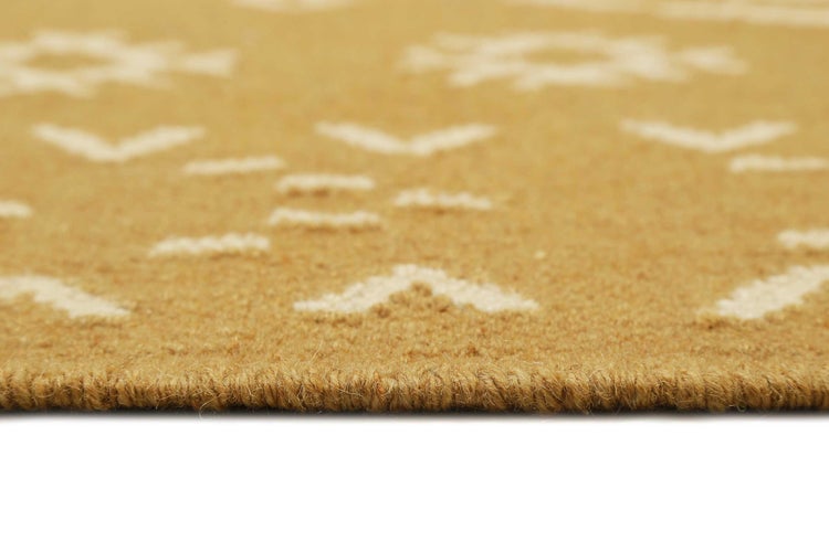Kelim Teppich Senfgelb aus Wolle Monaco Green Looop 200x290 cm