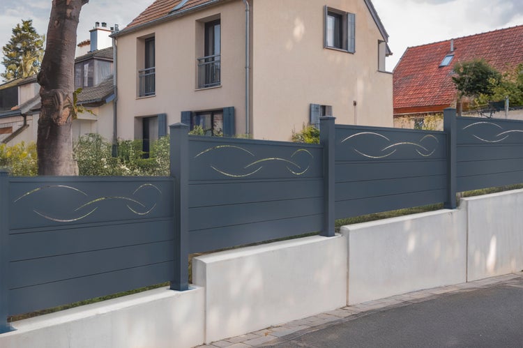 Set mit 2 Zäunen aus grauem Aluminium LIFE 190H90