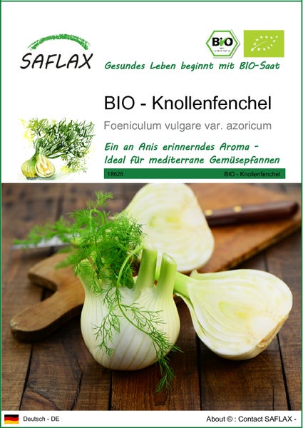 SAFLAX  - BIO - Knollenfenchel - Foeniculum vulgare var. azoricum - 100 Samen