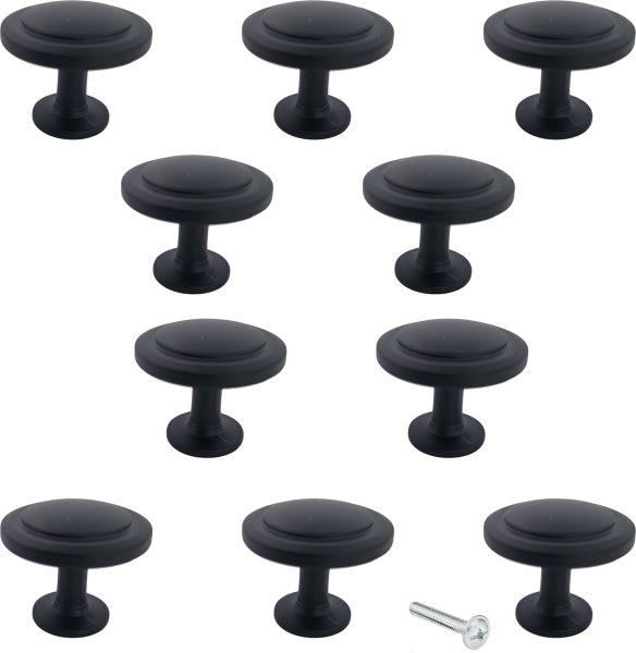 Schrankknopf / Möbelknopf Memphis 32 mm Schwarz 10 Stück