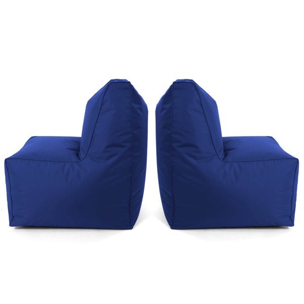 Outdoor Sitzsack-Sessel für Balkon und Garten 'Der Ruhepol', Bean Bag mit EPS-Perlen Füllung, Sessel, Zockerstuhl, Zockersessel, Gaming Sitzsack oder leichter Relaxsessel, Dunkelblau