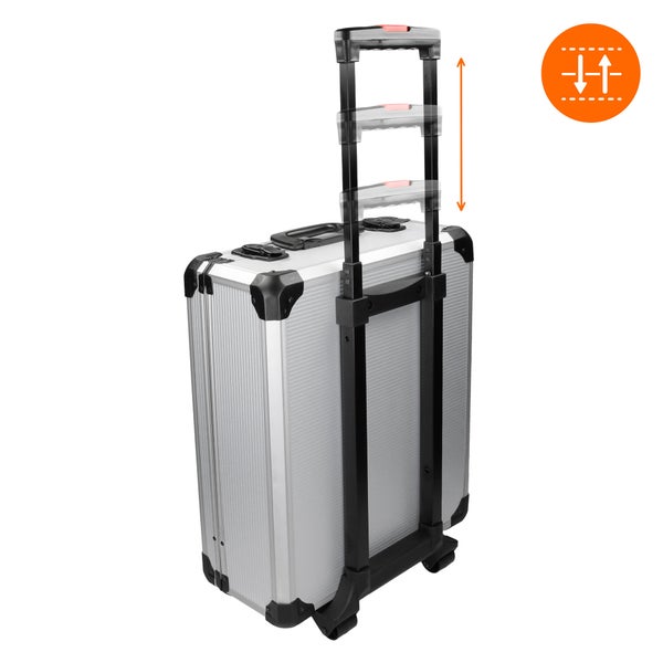 ECD Germany Alu Werkzeugkoffer 949 teilig Qualitätswerkzeug, Silber, Chrom-Vanadium Stahl, 4 Ebenen, mit Rollen, Werkzeugkasten Werkzeugkiste Werkzeugtasche Werkzeugbox Werkzeug-Set Werkzeug Trolley